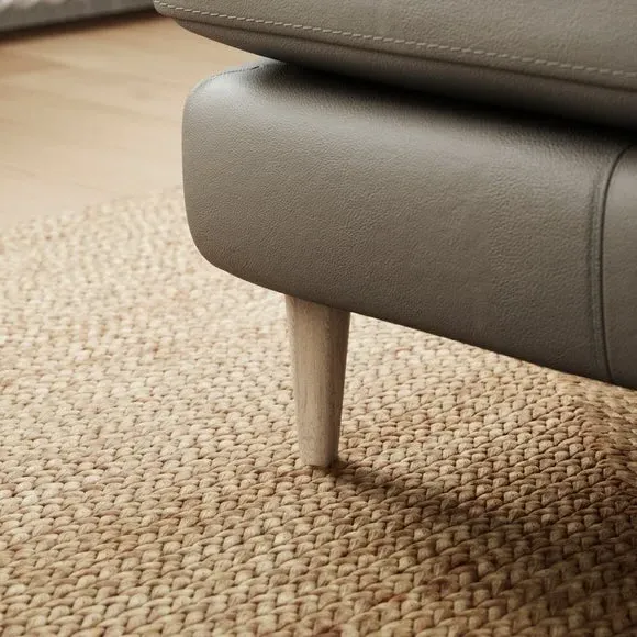 Large Corner Chaise Sofa - Grey, Leather