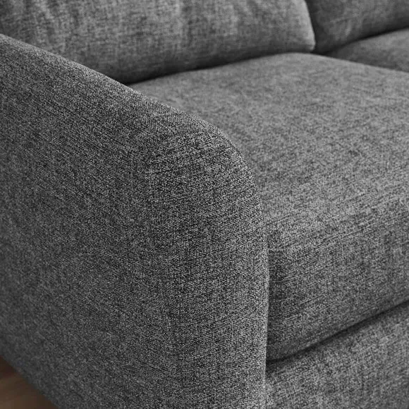 Large Corner Chaise Sofa - Grey, Polyester