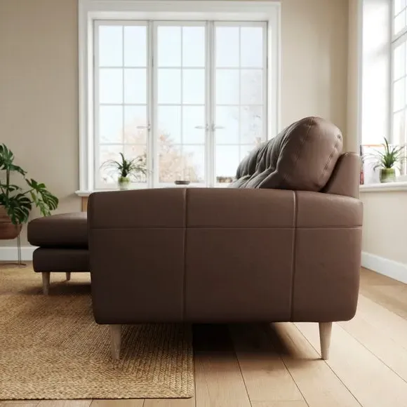 Large Corner Chaise Sofa - Mocha, Leather