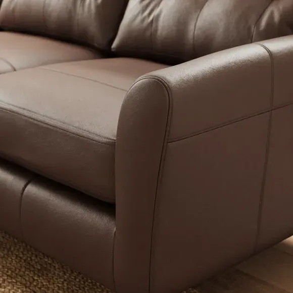 Large Corner Chaise Sofa - Mocha, Leather
