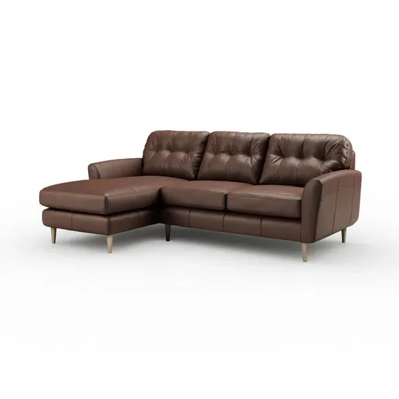 Large Corner Chaise Sofa - Mocha, Leather