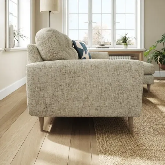 Large Corner Chaise Sofa - Mushroom, Chenille