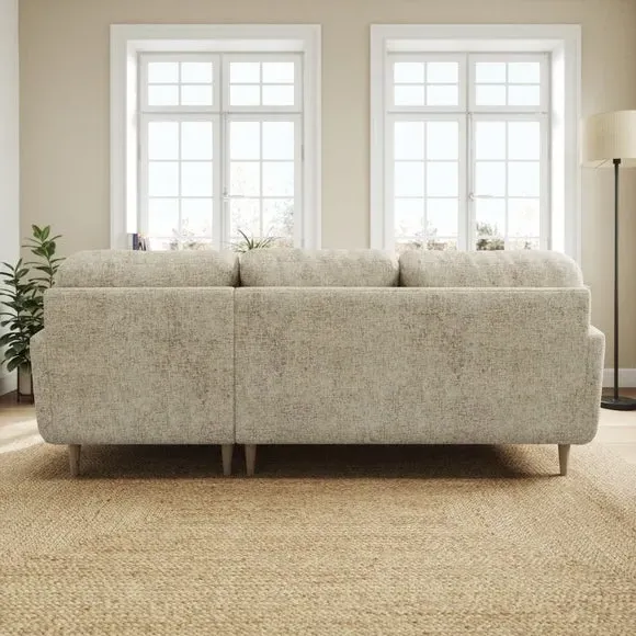 Large Corner Chaise Sofa - Mushroom, Chenille