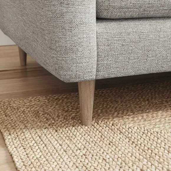 Large Corner Chaise Sofa - Natural, Polyester