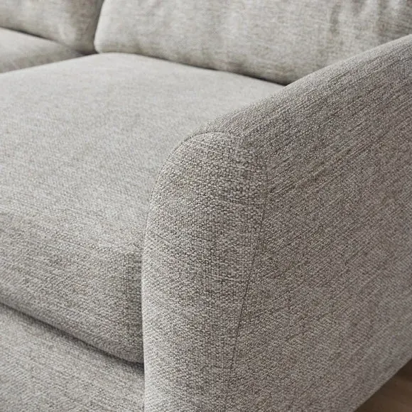 Large Corner Chaise Sofa - Natural, Polyester