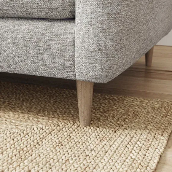 Large Corner Chaise Sofa - Natural, Polyester