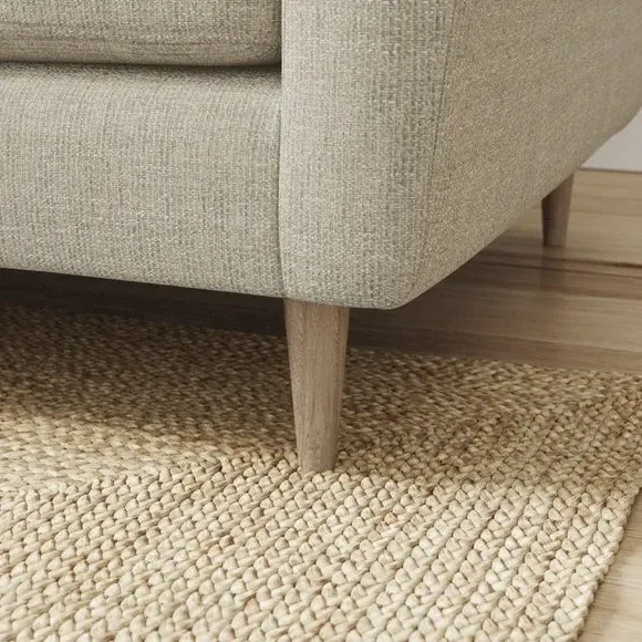 Large Corner Chaise Sofa - Natural, Polyester
