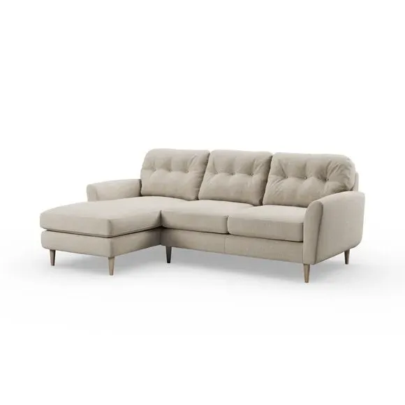 Large Corner Chaise Sofa - Natural, Polyester