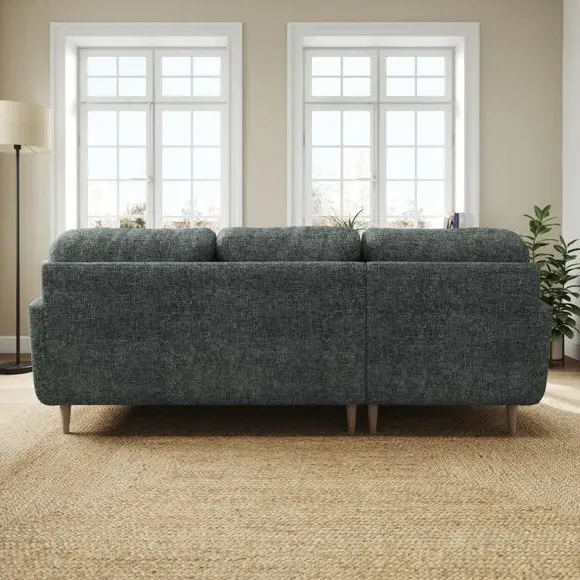 Large Corner Chaise Sofa - Navy, Chenille
