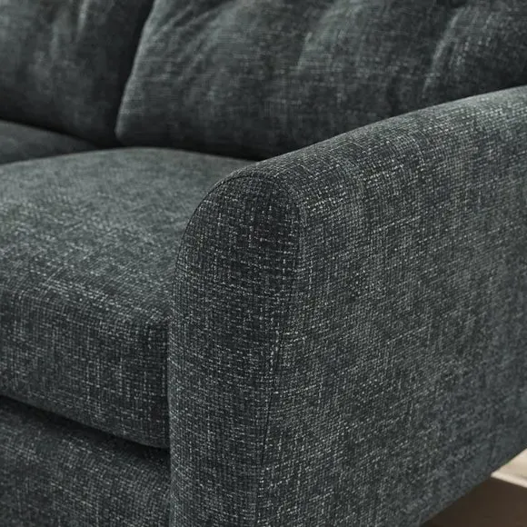 Large Corner Chaise Sofa - Navy, Chenille