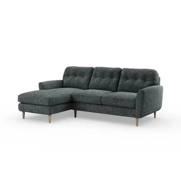 Large Corner Chaise Sofa - Navy, Chenille