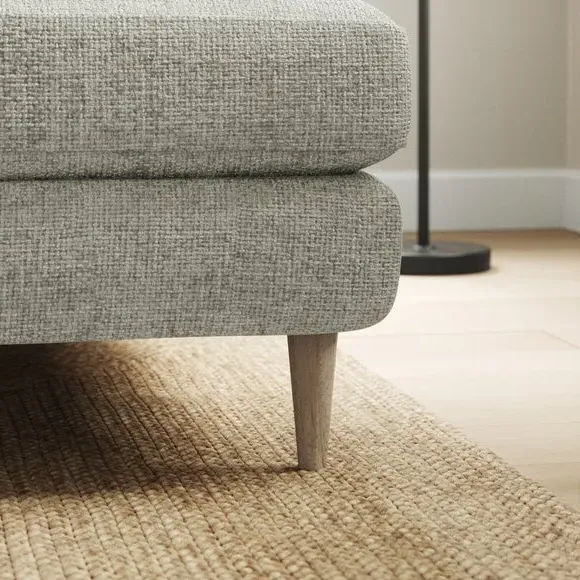Large Corner Chaise Sofa - Silver, Chenille