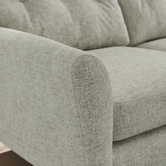 Large Corner Chaise Sofa - Silver, Chenille