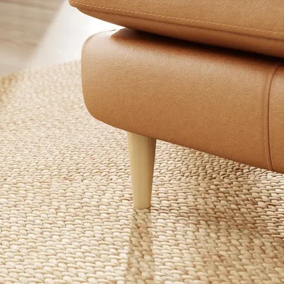 Large Corner Chaise Sofa - Tan, Leather