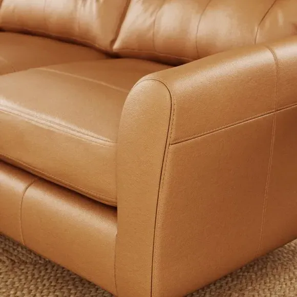 Large Corner Chaise Sofa - Tan, Leather