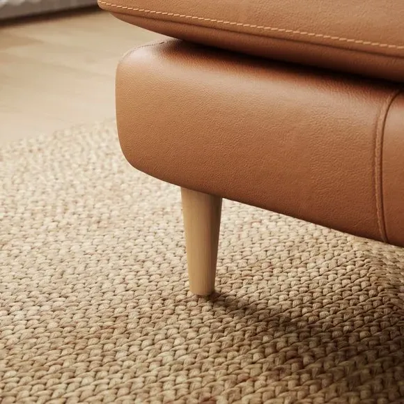 Large Corner Chaise Sofa - Tan, Leather