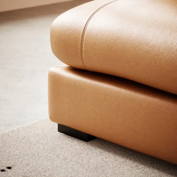 Large Corner Chaise Sofa - Tan, Leather