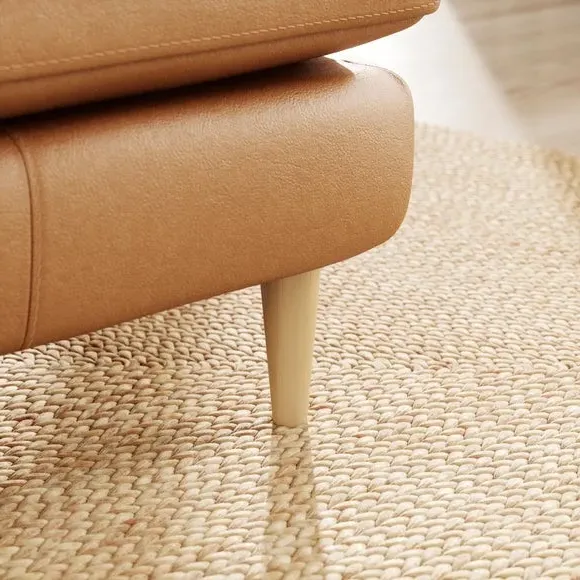 Large Corner Chaise Sofa - Tan, Leather