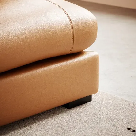 Large Corner Chaise Sofa - Tan, Leather