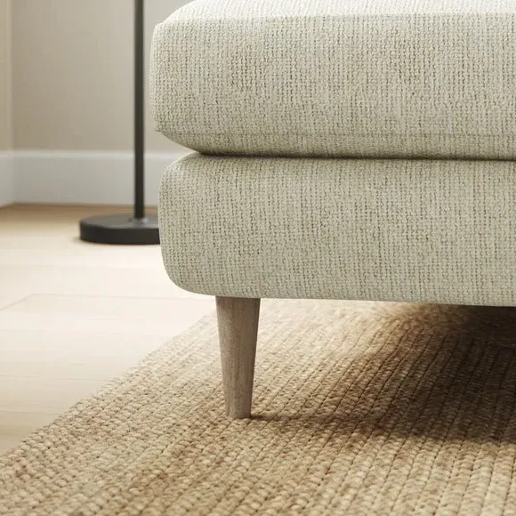 Large Corner Chaise Sofa - White Sand, Chenille