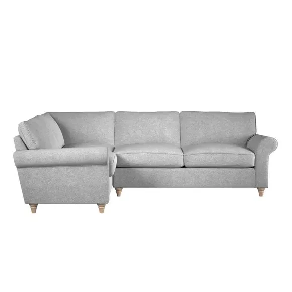 Large Corner Sofa with Wooden Feet - Grey