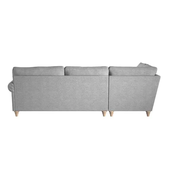 Large Corner Sofa with Wooden Feet - Grey