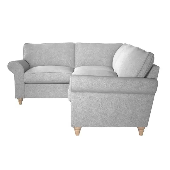 Large Corner Sofa with Wooden Feet - Grey