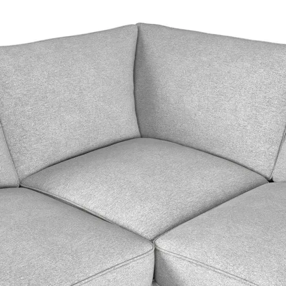 Large Corner Sofa with Wooden Feet - Grey