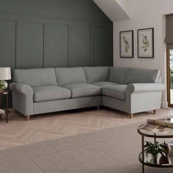 Large Corner Sofa with Wooden Feet - Grey image