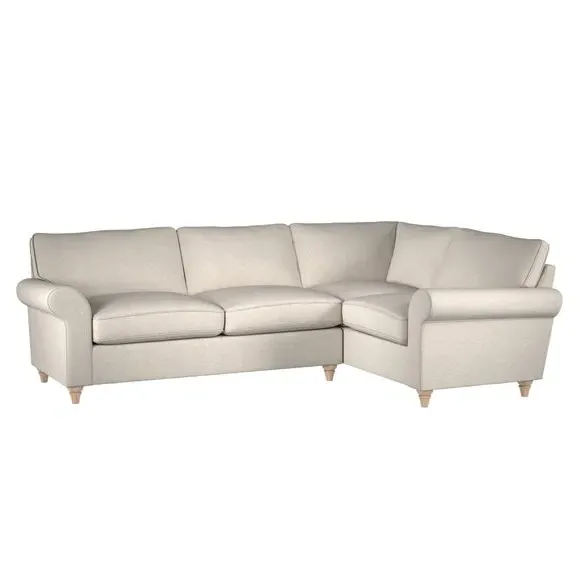 Large Corner Sofa with Wooden Feet - Sandstone