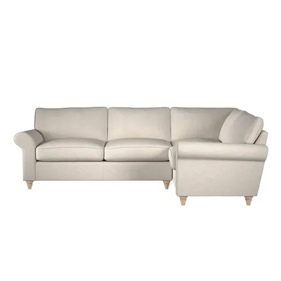 Large Corner Sofa with Wooden Feet - Sandstone