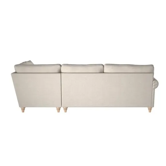 Large Corner Sofa with Wooden Feet - Sandstone