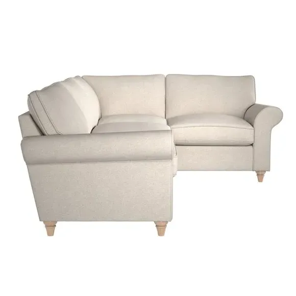 Large Corner Sofa with Wooden Feet - Sandstone