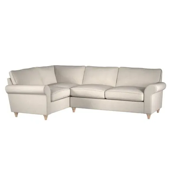 Large Corner Sofa with Wooden Feet - Sandstone