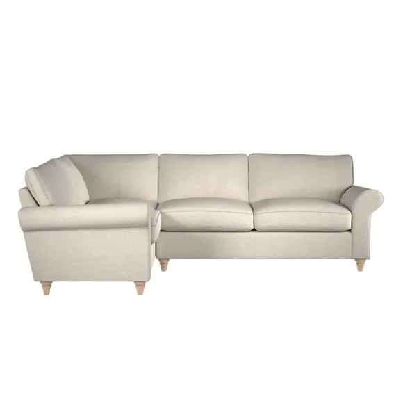 Large Corner Sofa with Wooden Feet - Sandstone