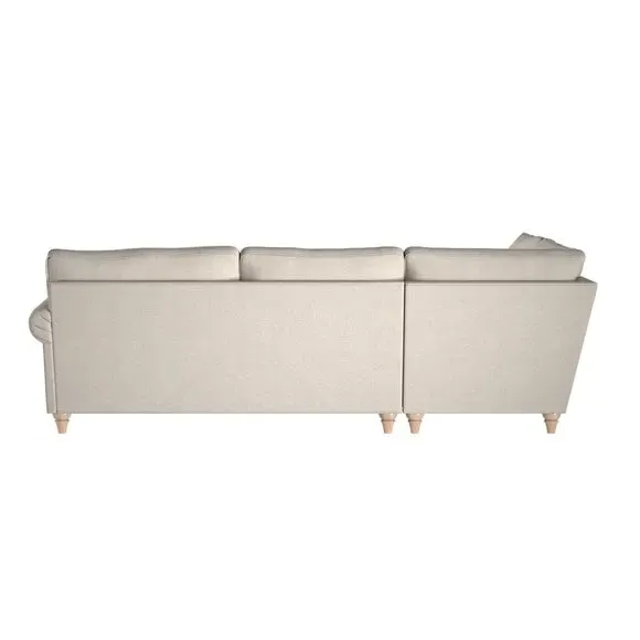 Large Corner Sofa with Wooden Feet - Sandstone