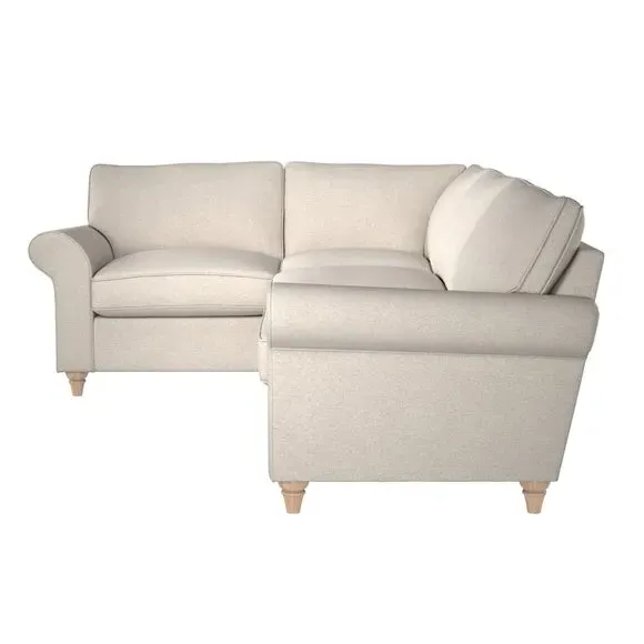 Large Corner Sofa with Wooden Feet - Sandstone