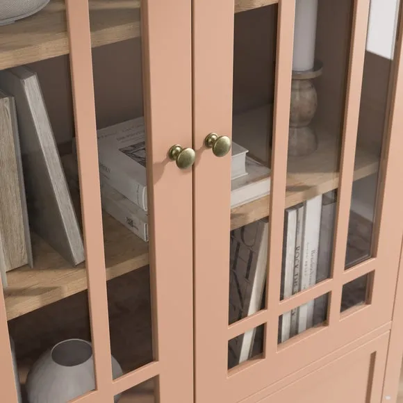 Large Display Cabinet with Glass Doors - Clay