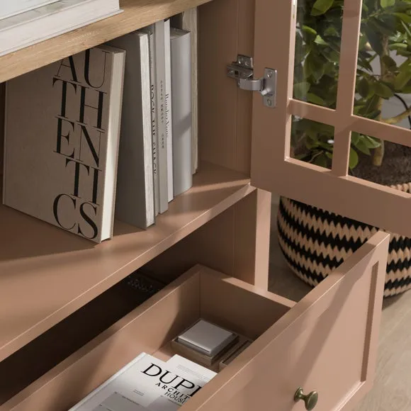 Large Display Cabinet with Glass Doors - Clay