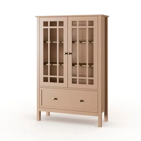 Large Display Cabinet with Glass Doors - Clay