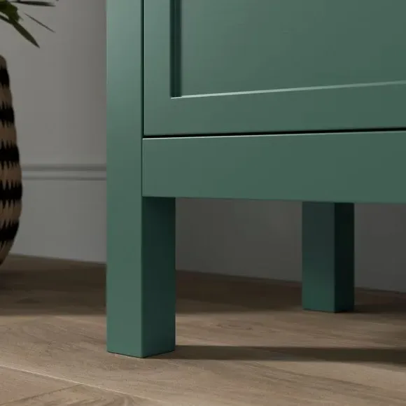 Large Display Cabinet with Glass Doors - Green