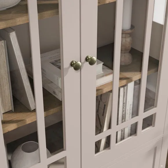 Large Display Cabinet with Glass Doors - Stone