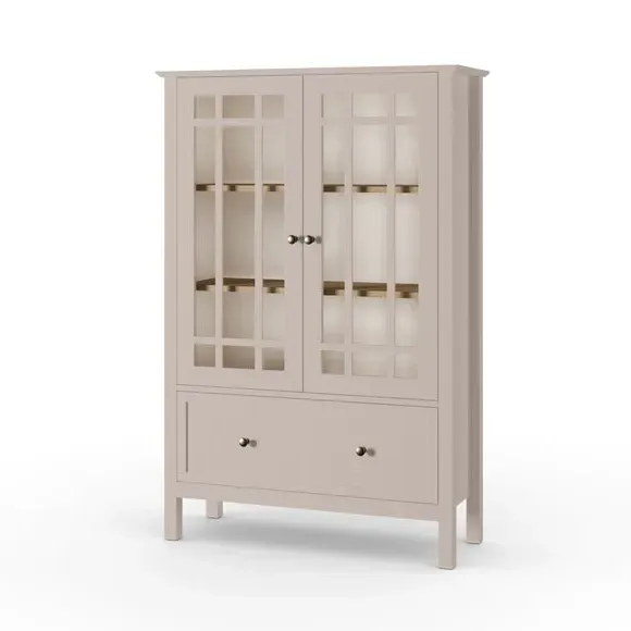 Large Display Cabinet with Glass Doors - Stone