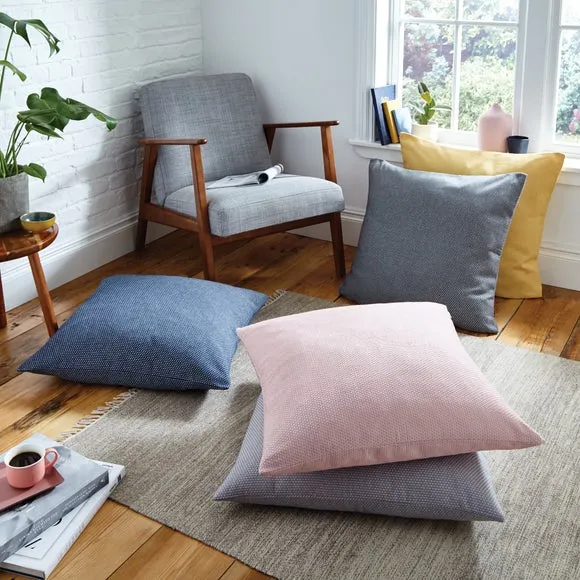 Large Floor Cushion with Dobby Texture - Blush