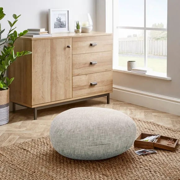Large Floor Cushion with Handle - Duck Egg, Boucle