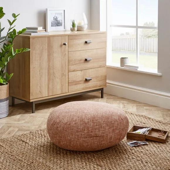 Large Floor Cushion with Handle - Rust, Boucle