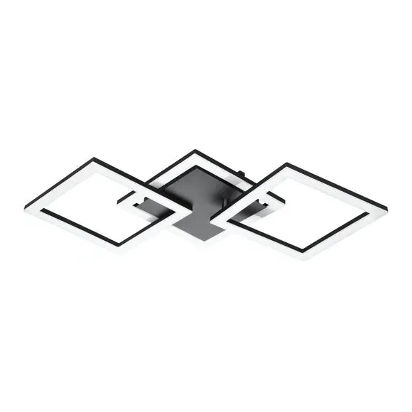 Large Flush Ceiling Light Smart Control - Black