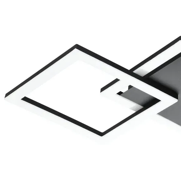 Large Flush Ceiling Light Smart Control - Black