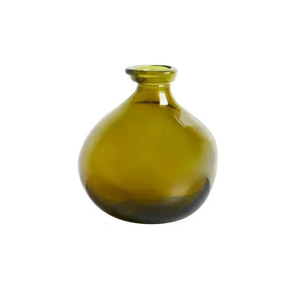 Large Glass Vase - Olive, Recycled Glass
