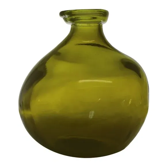 Large Glass Vase - Olive, Recycled Glass
